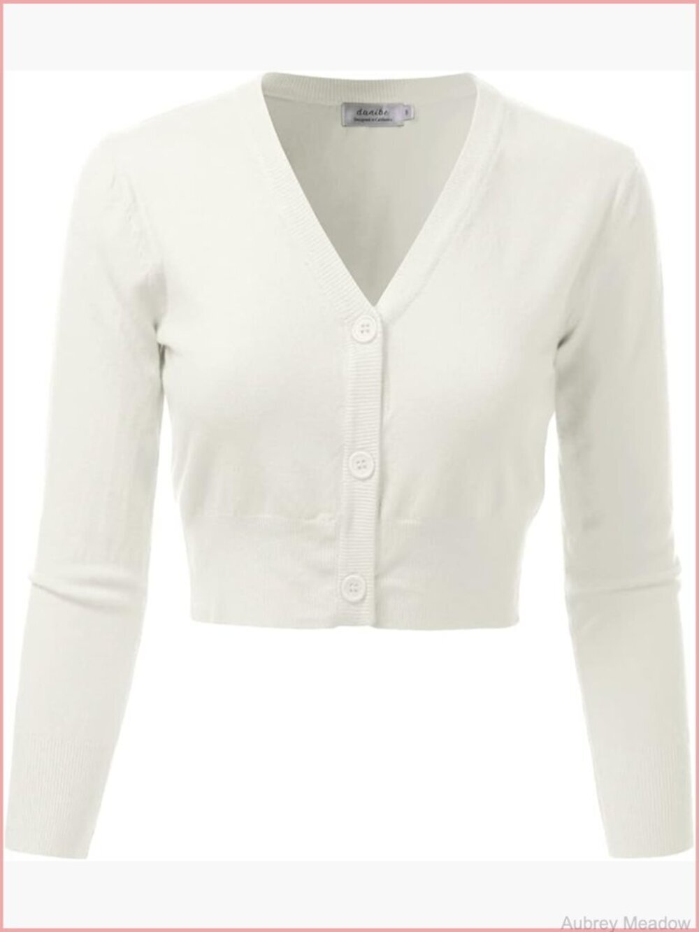 3/4 Sleeve Open Front Cropped Cardigan Sweater